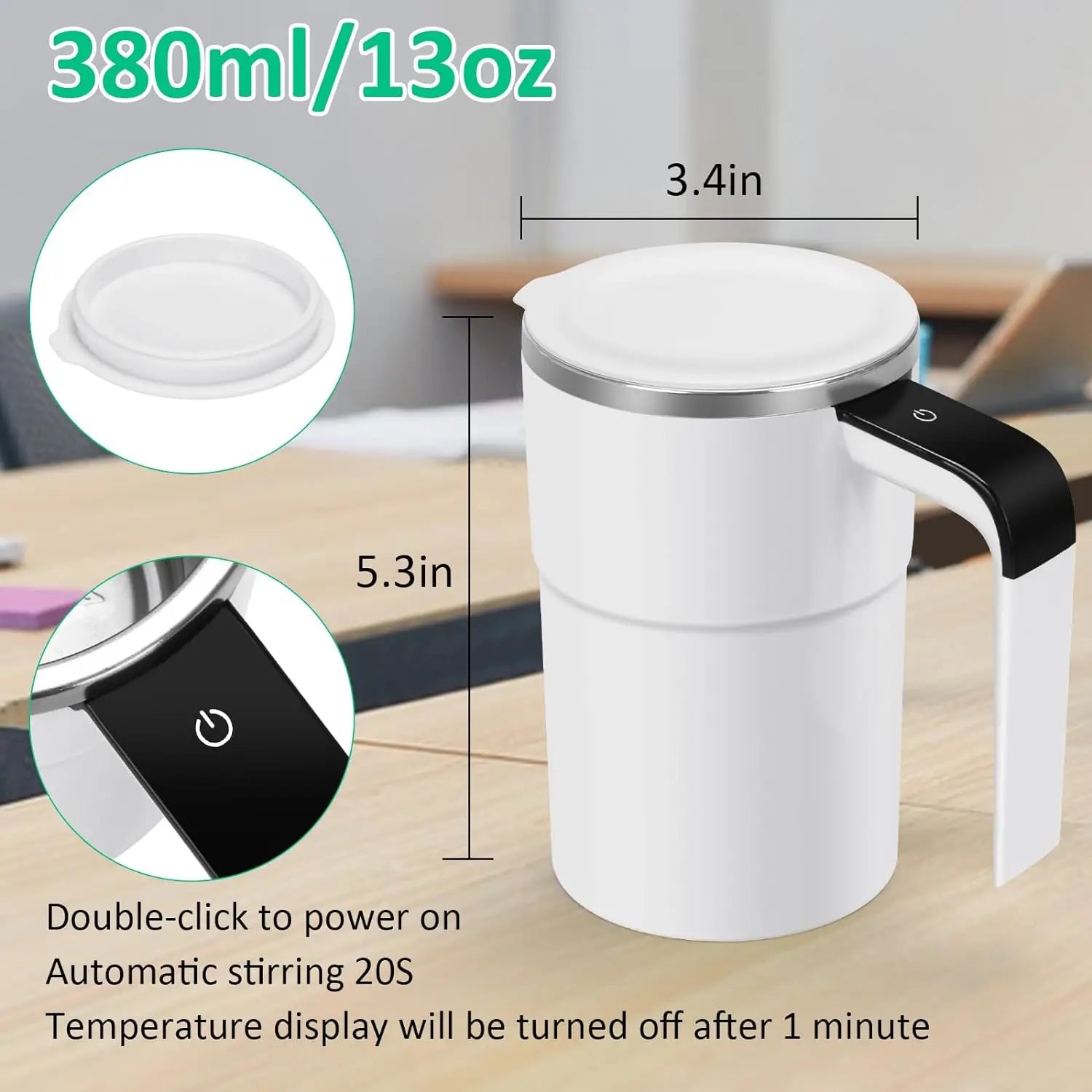 Smart Coffee Mug – Auto Stir & USB Charge